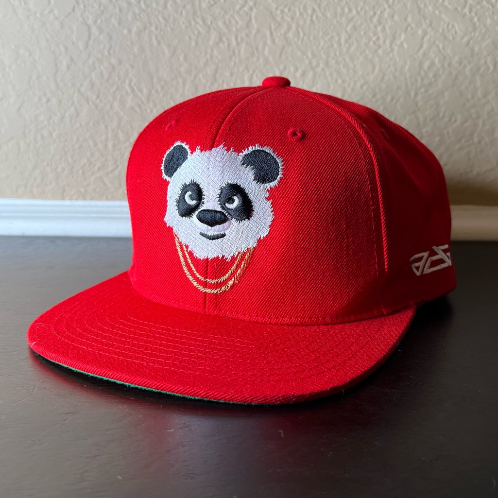 Red Panda W Gold Chain Baseball Hat  Cap Dad Gift Fathers Day Gift Collectib